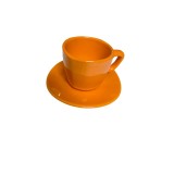 Ceasca cu farfurioara, 70 ml, Portocaliu Lucios