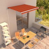 VidaXL Copertină retractabilă manual, portocaliu și maro, 300x250 cm