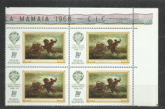 TSV$ - 1968 LP 673 A XV- A ADUNARE TRIENALA VANATOARE - MAMAIA, BLOC X 4 MNH/** foto