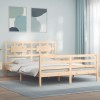 VidaXL Cadru de pat cu tăblie, king size, lemn masiv 3194446