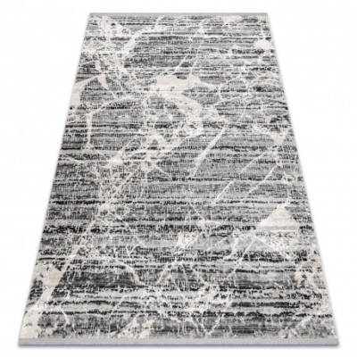 Covor TULS structural, franjuri 51322 modern, Marmură gri / fildeş, 80x150 cm foto