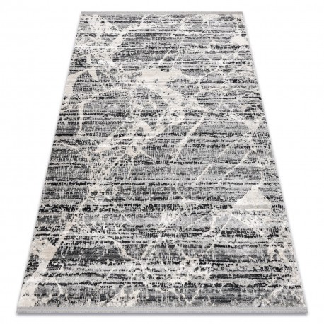Covor TULS structural, franjuri 51322 modern, Marmură gri / fildeş, 80x150 cm
