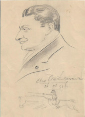 Caricatura romaneasca in creion 1936 foto