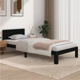 Cadru de pat, negru, 90x200 cm, lemn masiv de pin, vidaXL