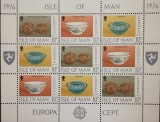 BC289, Isle of Man 1976, bloc arta , ceramica, europa cept, Nestampilat