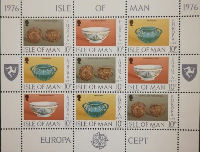 BC289, Isle of Man 1976, bloc arta , ceramica, europa cept foto