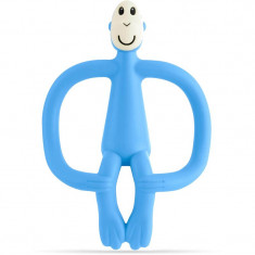 Matchstick Monkey Teething Toy and Gel Applicator jucărie pentru dentiție perie 2 in 1 Light Blue 1 buc