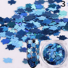 Mallic Maple Leaf Nail Glitter Powder Bling Design Manichiura pentru lustruire a