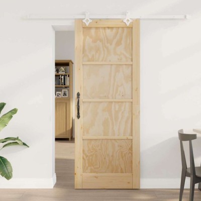 vidaXL Ușă Culisantă Manual Natural și alb 78 x 202 cm 3333582 foto