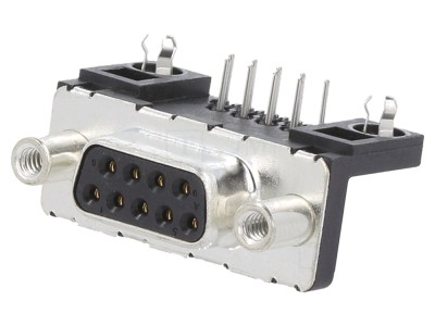 Conector D-Sub 9 pini mamă 90&amp;deg; foto