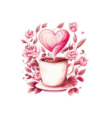 Sticker decorativ Ceasca de cafea, Roz, 60 cm, 6110ST foto