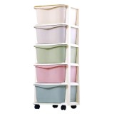 Dulap organizator din plastic, 5 sertare depozitare, model multicolor, JollyMag, PO10, 97x38x37 cm