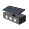 Spot exterior dublu LED cu incarcare solara eMazing, orientare reglabila, selectie tonuri de iluminare, ideal pentru fatade, trepte, curte sau balcon,