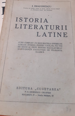 ISTORIA LITERATURII LATINE I DIACONESCU 1931 foto