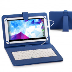 Husa Tableta 9 Inch Cu Tastatura Micro Usb Model X , Albastru C15