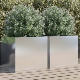 Set 2 Jardiniere Gossi Argintii 49x47x46cm Otel Inoxidabil Ghiveci Gradina Exterior Interior