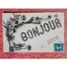 Carte postala, Salutari din Bourg, 1908