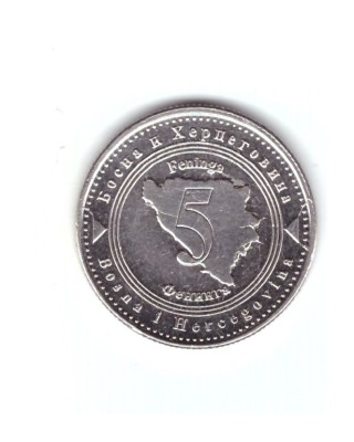 Moneda Bosnia Hertegovina 5 feninga 2013, stare foarte buna, curata foto