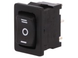 Comutator rocker SP3T negru 6A/250V IP40