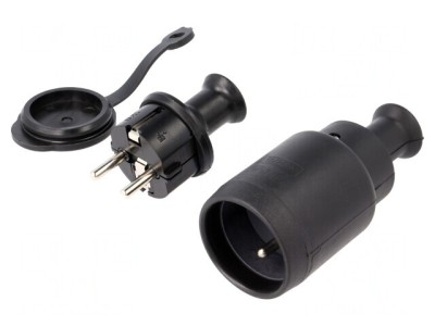 Conector Alimentare AC 250V 16A Negru foto