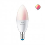 Cumpara ieftin Bec LED RGB inteligent WiZ Connected Colors C37, Wi-Fi, E14, 4.9W (40W), 470