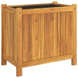 Cumpara ieftin Jardiniera de gradina cu captuseala, 54x31x50 cm, lemn acacia