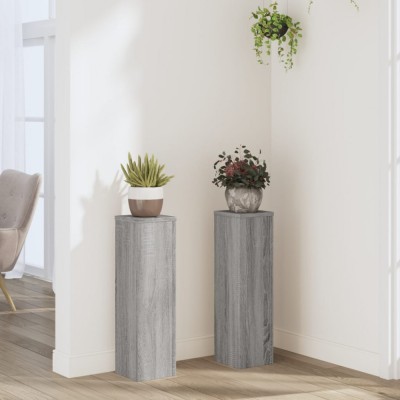 vidaXL Suporturi de plante 2 buc. gri sonoma 17x17x60cm lemn prelucrat foto