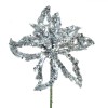 Floare Crăciun Glitter, 9x4x18 cm, Argintiu, Oem