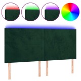 Cumpara ieftin Tablie de pat cu LED, verde inchis, 160x5x118/128 cm, catifea