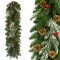 Ghirlanda de Craciun cu Ace 3D PE Frozen Premium din Crengute de Brad Artificial, Lungime 110cm, Diametru 30cm