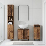 Cumpara ieftin Set de cabinet pentru baie cu 3 piese HAARLEM Lemn vechi