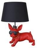 Lampa de masa cu un buldog francez rosu CW626