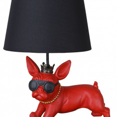 Lampa de masa cu un buldog francez rosu CW626