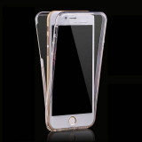 Husa 360 silicon transparent Iphone 7 plus / 8 Plus + Cablu de date Cadou
