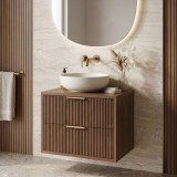 Dulap baie pentru lavoar Rea Mono 60cm Brown