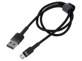 Cablu USB 2.0 High Speed 2m Negru Textil 1,5A