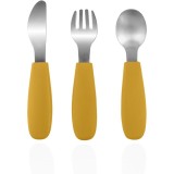 Zopa Silicone Children&#039;s Cutlery tac&acirc;muri pentru copii 6 m+ Mustard Yellow 3 buc