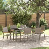 VidaXL Set de masă pentru grădină 7 pcs Gri 190 x 90 x 75 cm poliratan