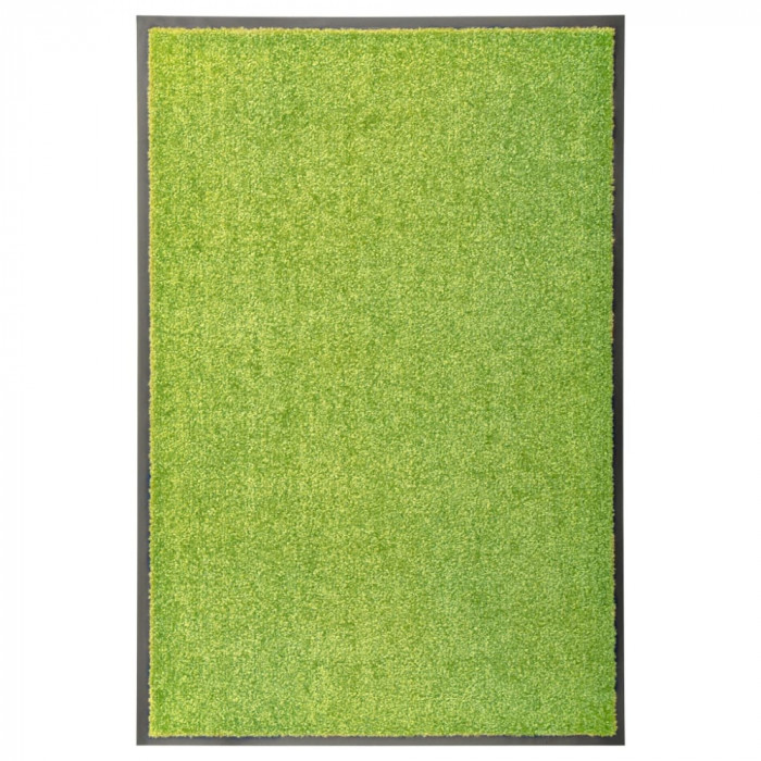 Covoraș de ușă lavabil, verde, 60 x 90 cm