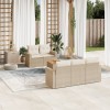 VidaXL Set canapele de grădină cu perne, 6 piese, bej, poliratan 3256338