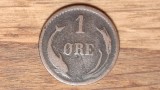 Danemarca - moneda de colectie rara! - 1 ore 1879 bronz - delfin - superba !