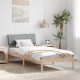 VidaXL Cadru de pat Maro și gri deschis 90 x 190 cm Lemn masiv de pin 878714