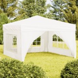 Cort Pliabil Petrecere vidaXL, 3x3m, Alb, cu Pereți Laterali, Impermeabil, Protectie UV, Cadru Otel, Ideal Gradina/Evenimente