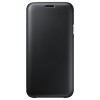 Husa de protectie Samsung Wallet Cover pentru Galaxy J7 (2017), Black, Negru, Cu clapeta, Piele Ecologica