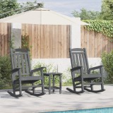 Set Lounge de Grădină vidaXL 3 Piese Gri Deschis HDPE
