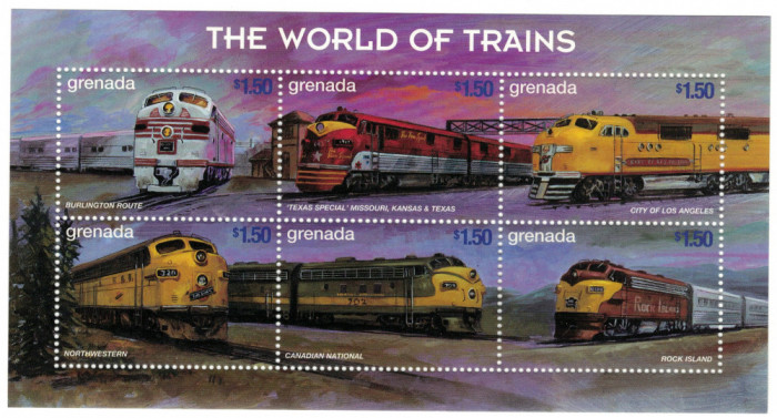 GRENADA 1999 - Trenuri / colita MNH