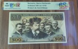 REPRODUCERE pe hartie cu filigran si fire UV proiect bancnota 500 Lei 1918 nr.183