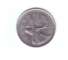 Moneda Canada 25 cents/centi 2007, stare buna, curata