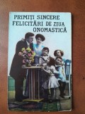 Carte postala, felicitare de zi onomastica, perioada interbelica