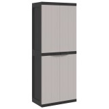 Cumpara ieftin Dulap depozitare de exterior, gri si negru, 65x37x165 cm, PP